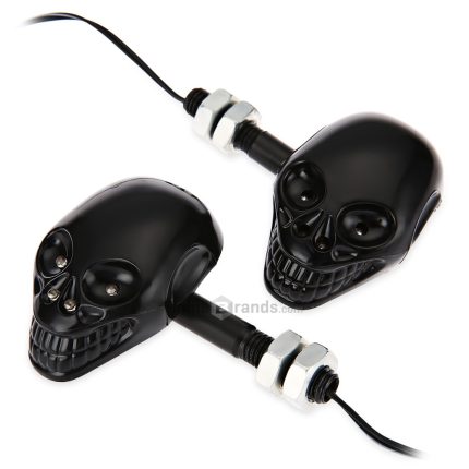 2pc of Motorcycle Motorbike Skull Shape Turn Signal Light Bright LED Indicator Lamp