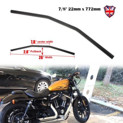 Motorcycle Drag Bars Steel Handlebars 7/8" 22mm x 772mm For Honda Suzuki Yamaha