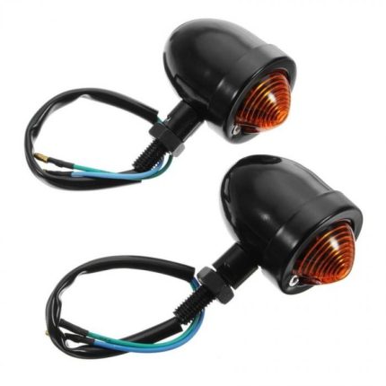 Cafe Racer indicator Black Cowling And Yellow Light