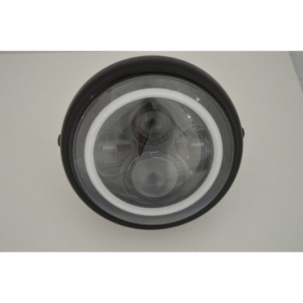 6" LED Black Steel Projector Halo Ring Motorcycle Headlight 4 Eyes