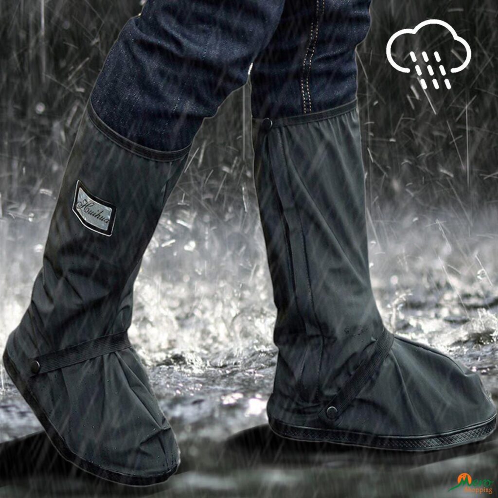 Waterproof Rain Boot Shoe Cover With Reflector Elastic Strip And Zipper Reusab P 5065259