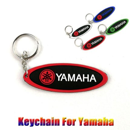 Yamaha Logo Soft Rubber Motorcycle Keychain Keyring Oval RED COLOUR