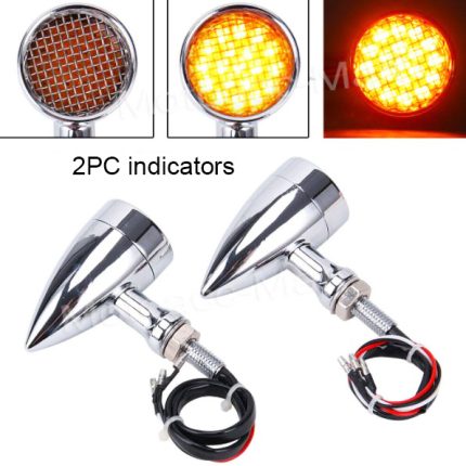 Vintage Style Chrome Motorcycle LED Bullet indicators Turn Signals