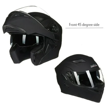 Super Air Helmet SP-912 Matt Black Uplift Dual Visor DOT Approved SP 912 Removeable Padding With Spoiler SP912