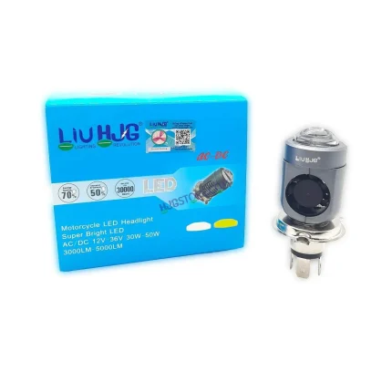 LIU HJG Motorcycle LED Headlight Projector Bulb Yellow/White With H4 Fitting 12V-36V 30W-50W 1pc