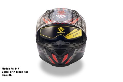 FASEED FS-817 BHX Glossy Black Red Full Face Dual Visor Pinlock Ready Motorcycle Helmet