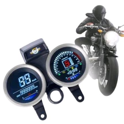 Motorcycle Digital Dual Point Speedometer Odometer For Suzuki GS150 Honda CG125 CD70 LED Digital RPM USB Phone Charge Waterproof Moto Gauge Dash Instrument With Bracket