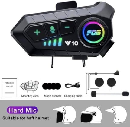 Y10 Motorcycle Helmet Headset Bluetooth 5.3 Voice Contro Motorcycle Wireless Hands-on Talking Headset Waterproof